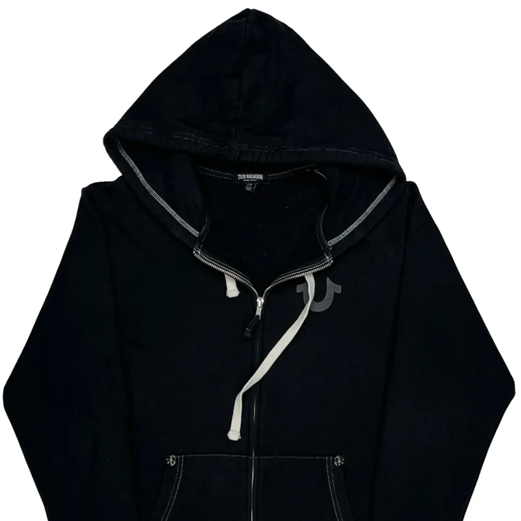 World Tour True Religion Graphic Hoodie - Large Black Cotton - Image 5