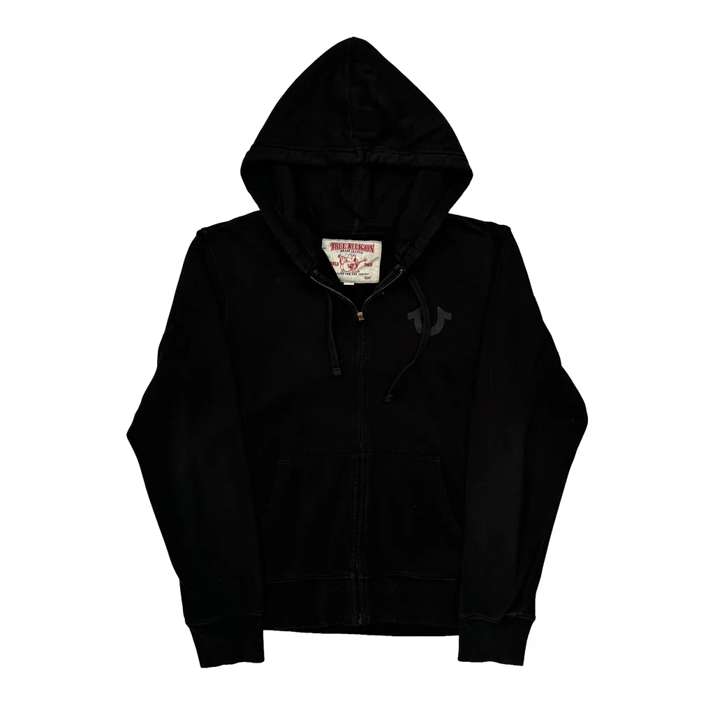 World Tour True Religion Graphic Hoodie - Large Black Cotton
