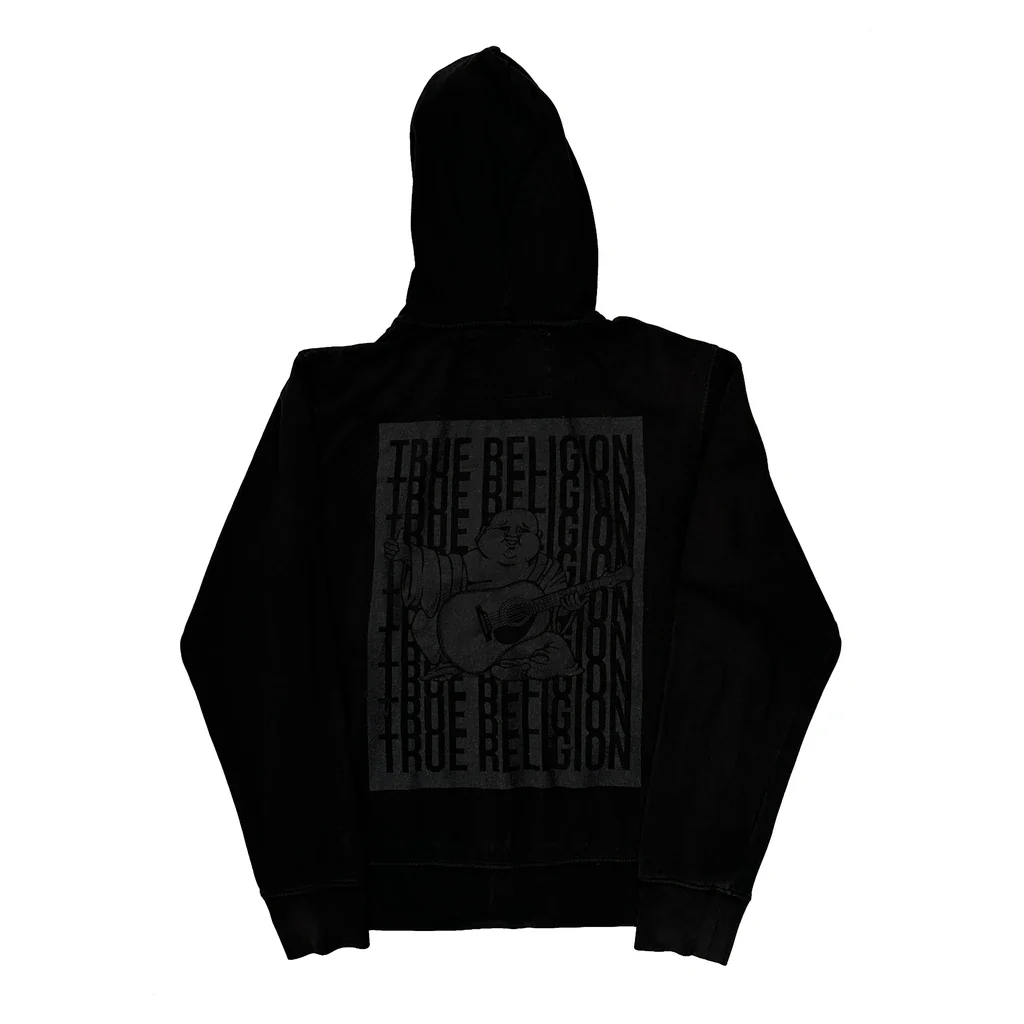 World Tour True Religion Graphic Hoodie - Large Black Cotton - Image 2