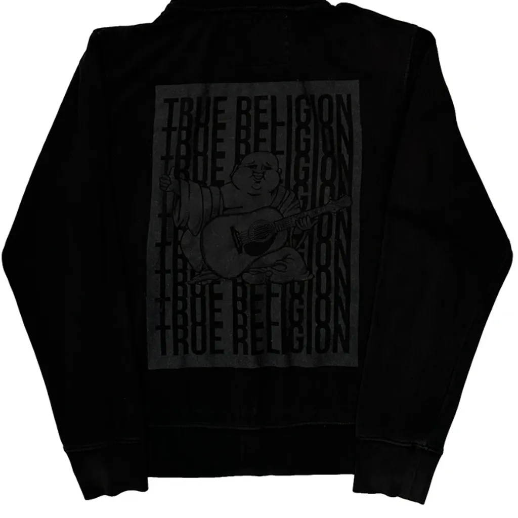 World Tour True Religion Graphic Hoodie - Large Black Cotton - Image 7