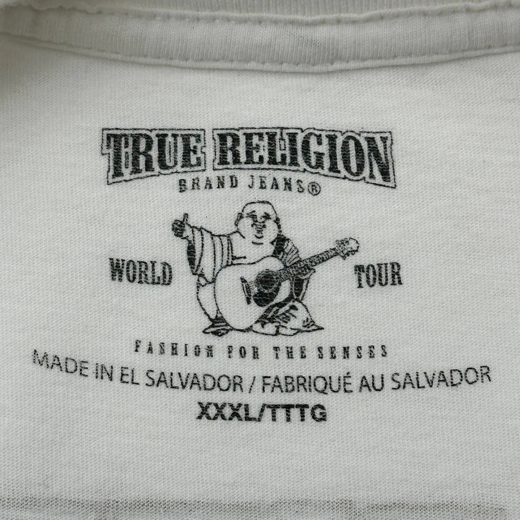 World Tour True Religion Graphic T-Shirt - 3XL White Cotton - Image 3