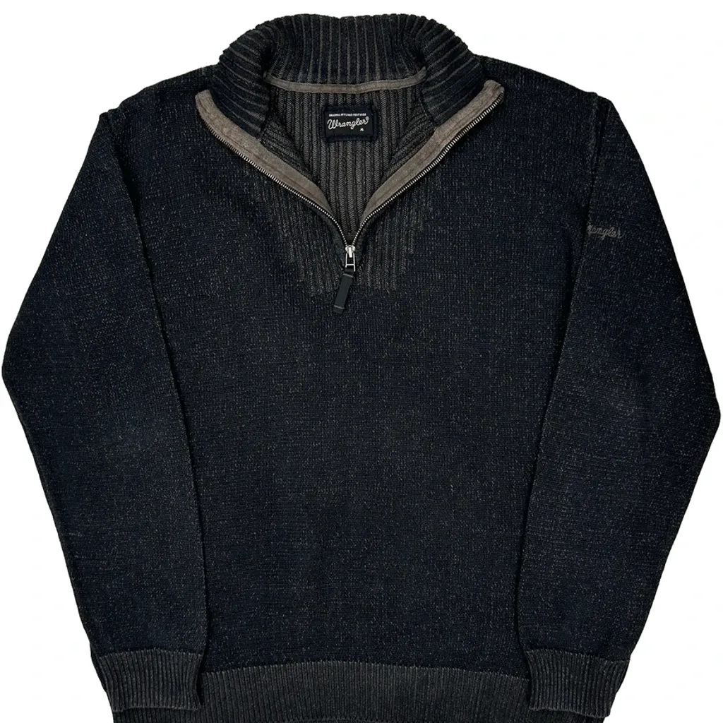 Wrangler 1/4 Zip - XL Black Cotton - Image 4