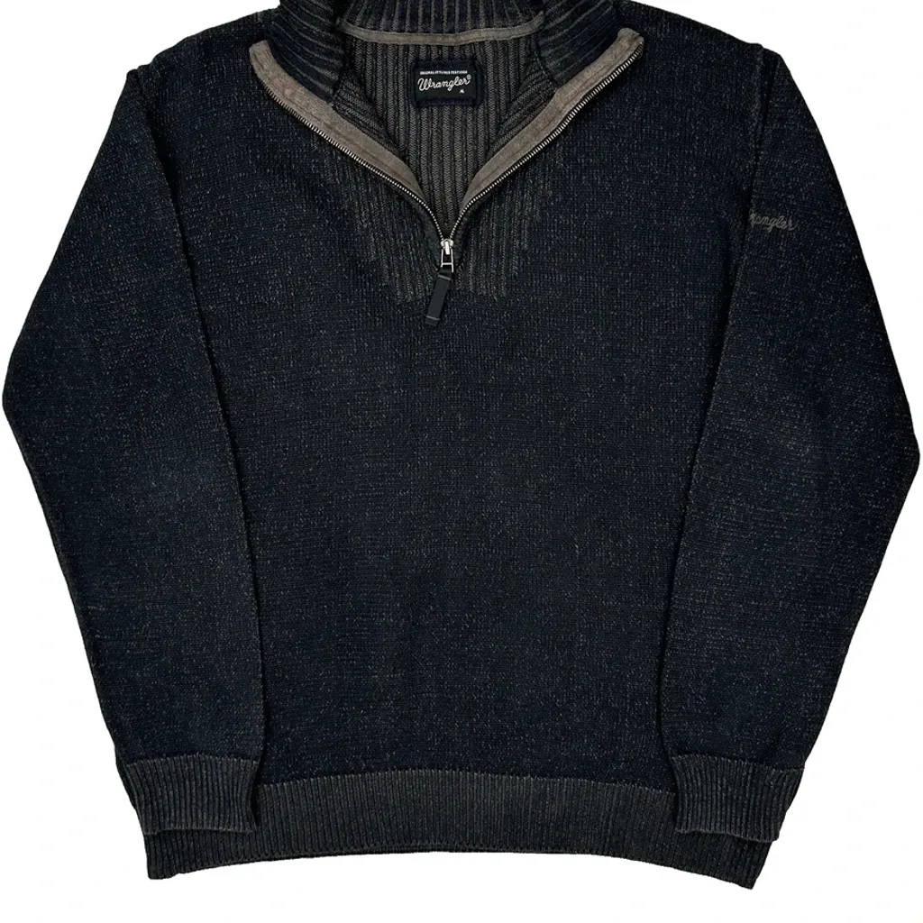 Wrangler 1/4 Zip - XL Black Cotton - Image 5