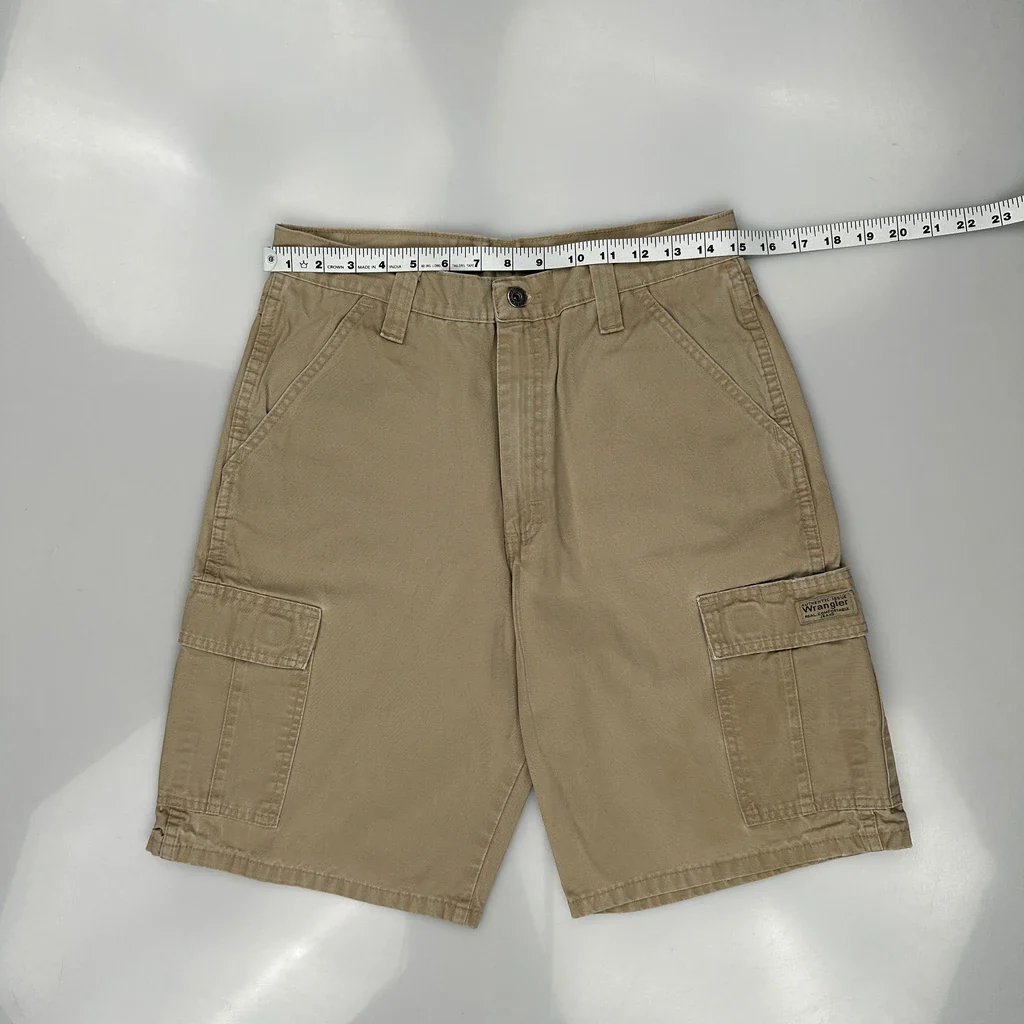 Wrangler Cargo Shorts - 30W 10L Beige Cotton - Image 3