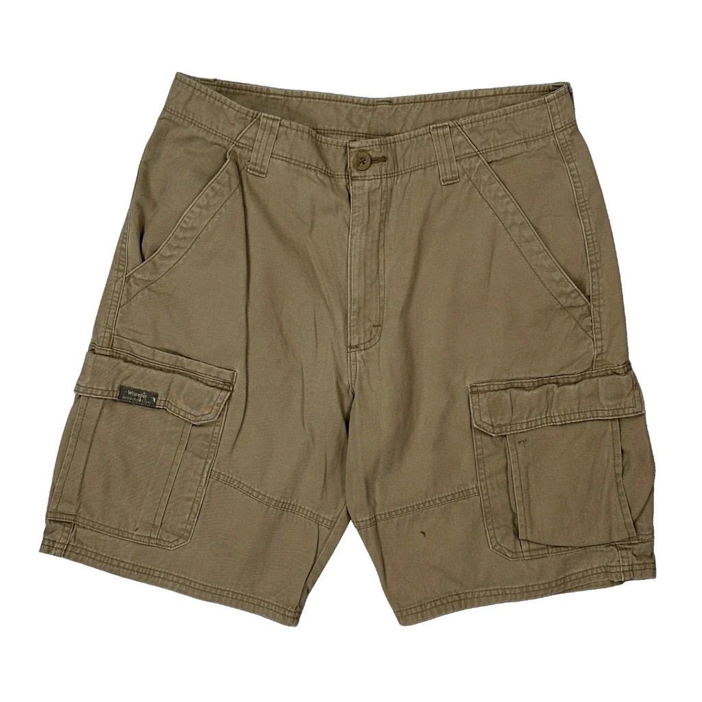 Wrangler Cargo Shorts - 32W 9L Beige Cotton - Image 2