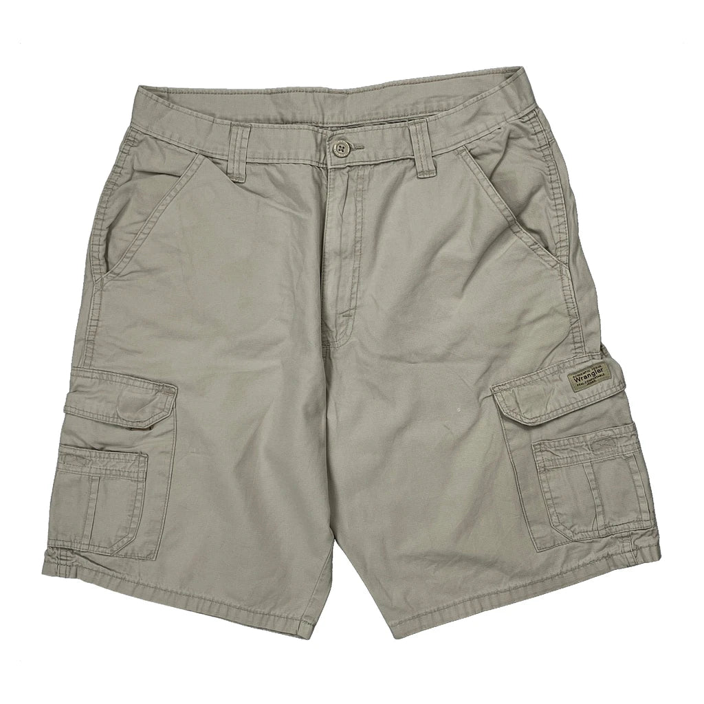 Wrangler Cargo Shorts - 32W 11L Beige Cotton - Image 2