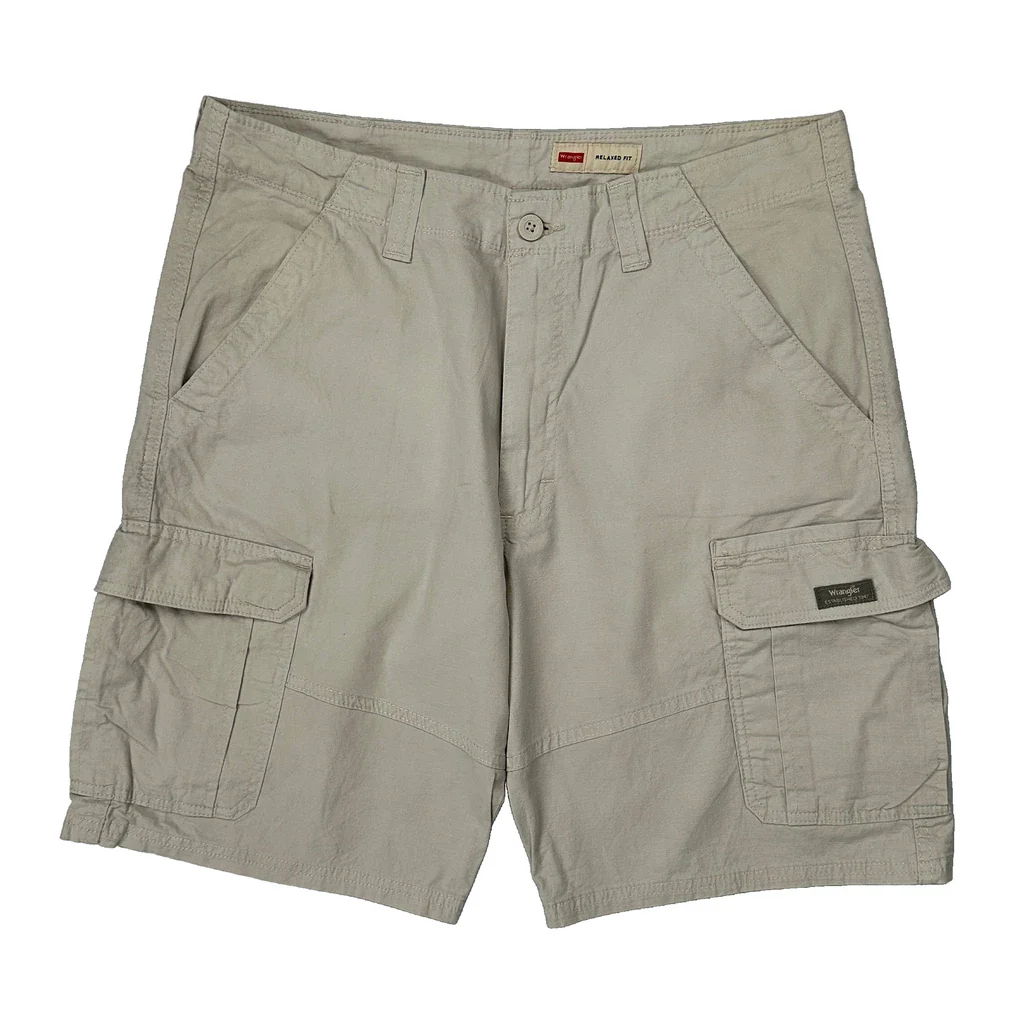 Wrangler Cargo Shorts - 34W 10L Beige Cotton - Image 2