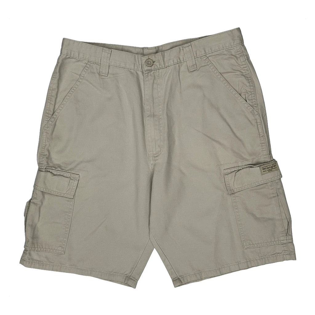 Wrangler Cargo Shorts - 34W 9L Beige Cotton - Image 2