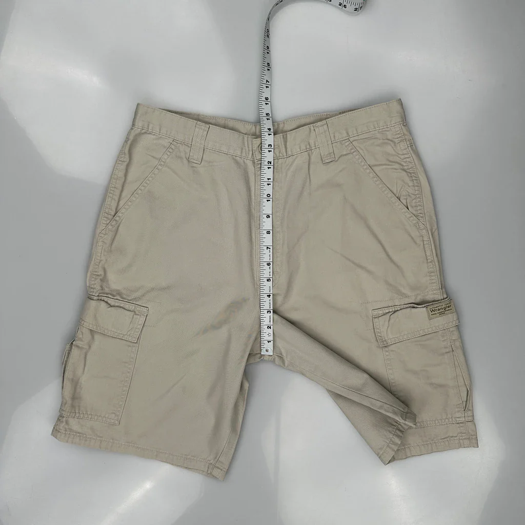 Wrangler Cargo Shorts - 34W 9L Beige Cotton - Image 4