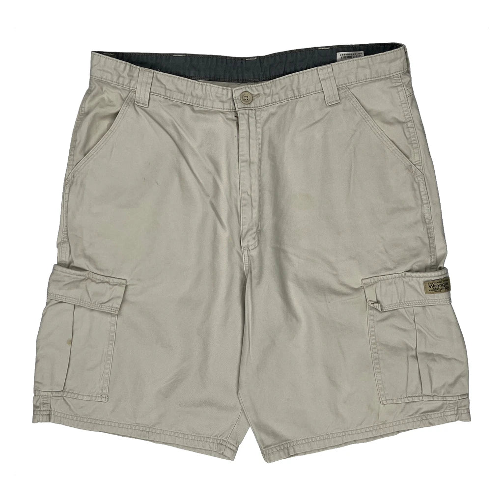 Wrangler Cargo Shorts - 36W 9L Beige Cotton - Image 2