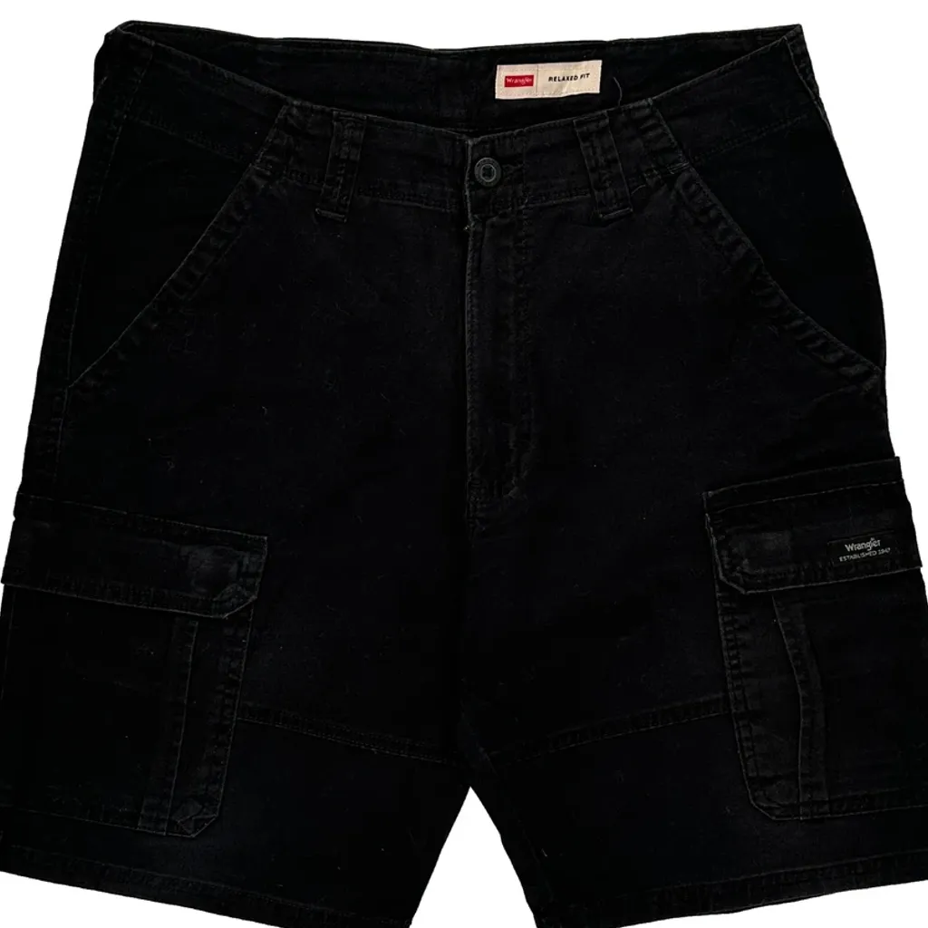 Wrangler Cargo Shorts - 32W 11L Black Cotton - Image 9