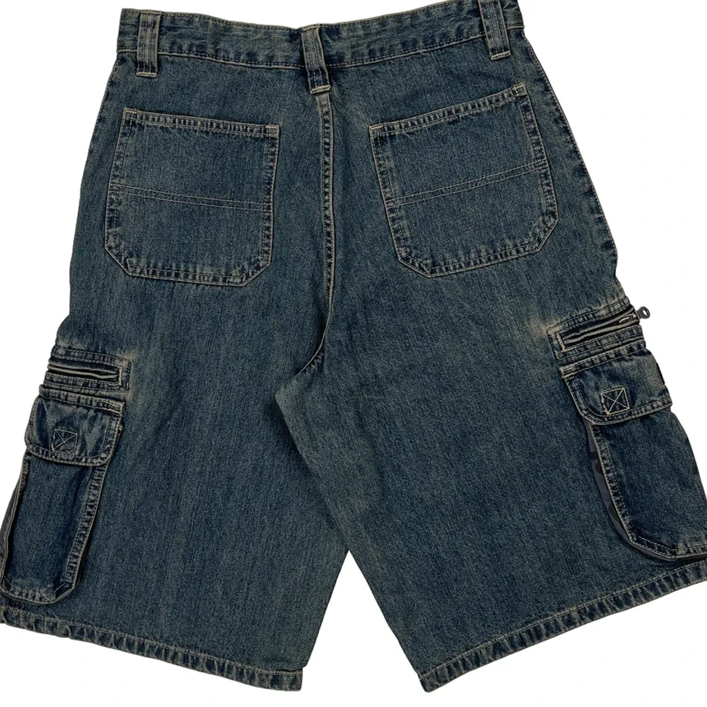 Wrangler Cargo Shorts - 28W 11L Blue Cotton - Image 8