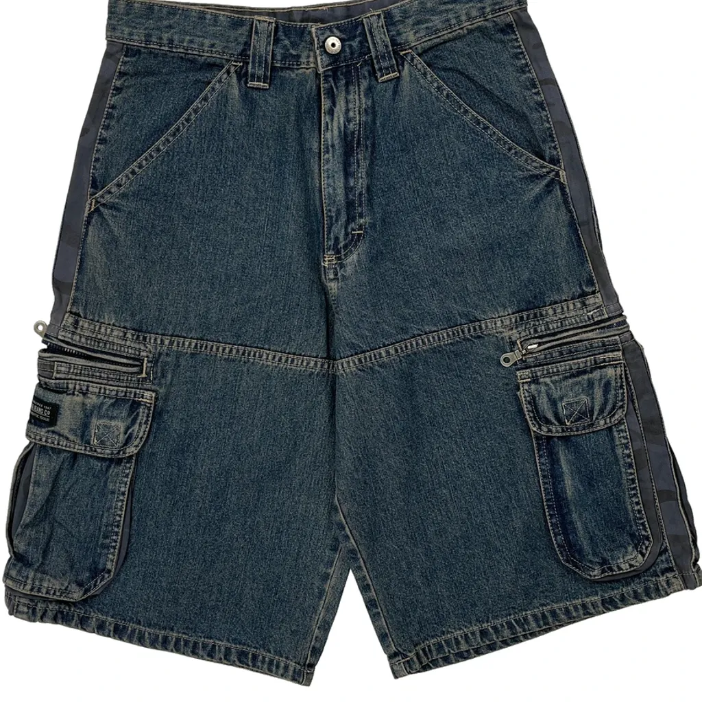Wrangler Cargo Shorts - 28W 11L Blue Cotton - Image 9