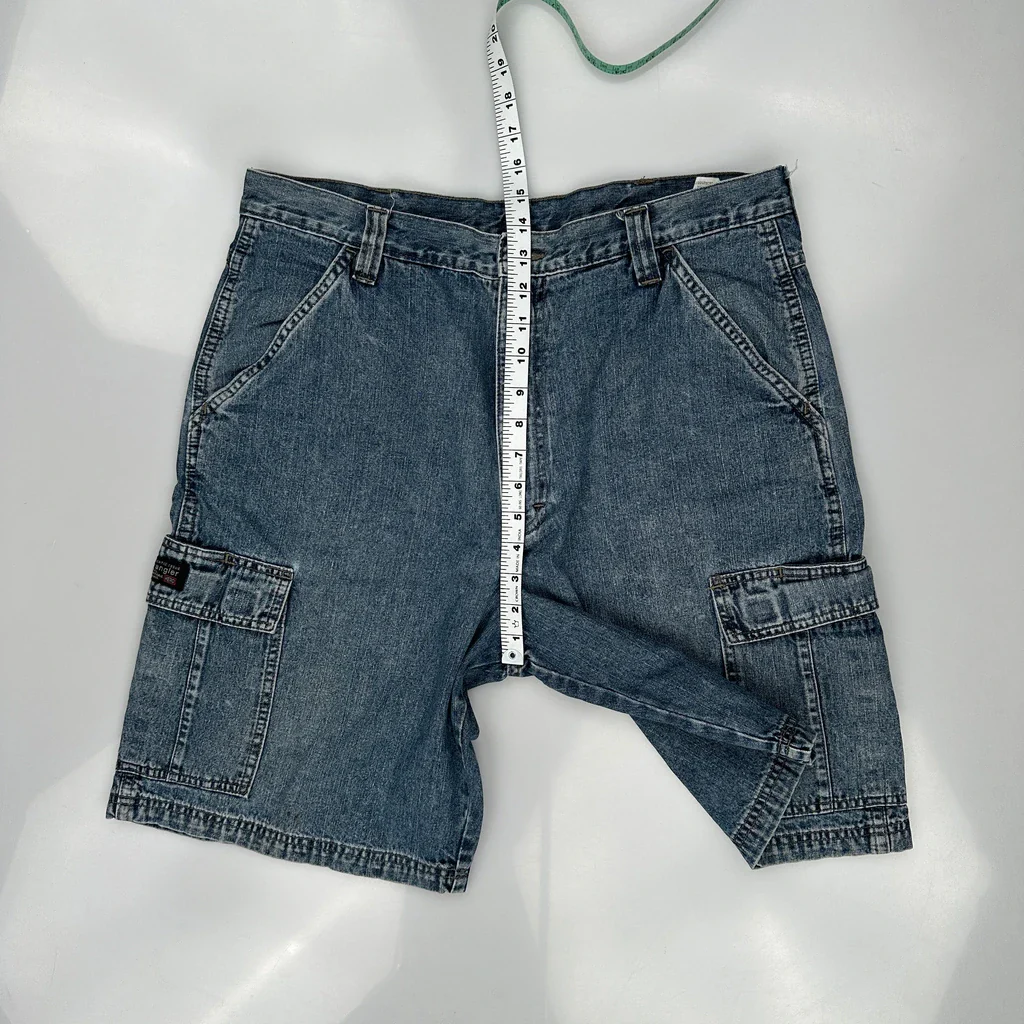 Wrangler Cargo Shorts - 34W 9L Blue Denim - Image 4