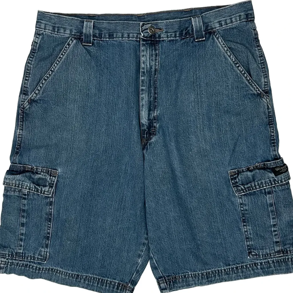 Wrangler Cargo Shorts - 36W 10L Blue Cotton - Image 10