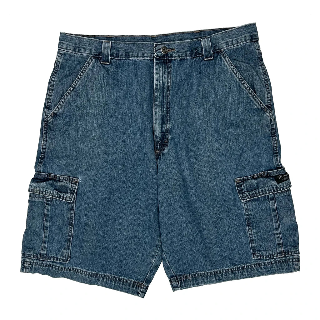 Wrangler Cargo Shorts - 36W 10L Blue Cotton - Image 2