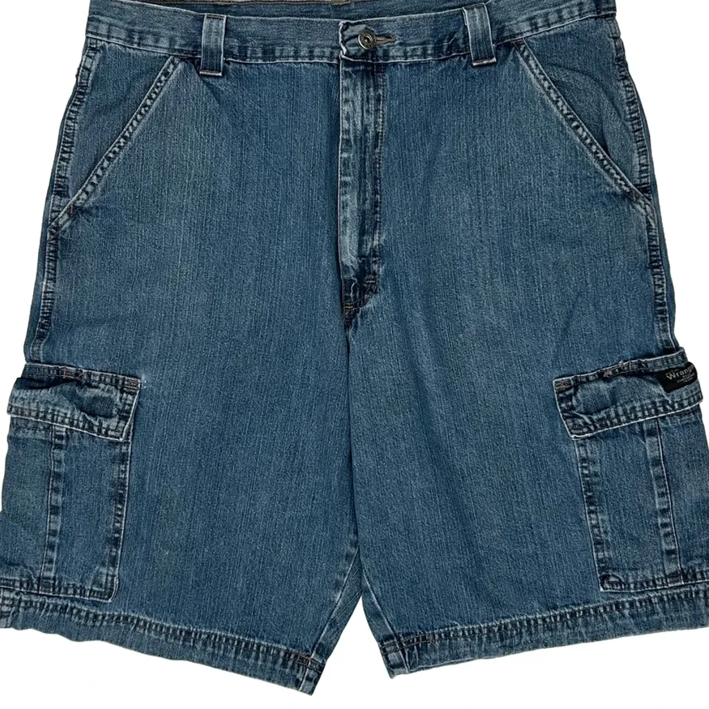 Wrangler Cargo Shorts - 36W 10L Blue Cotton - Image 9