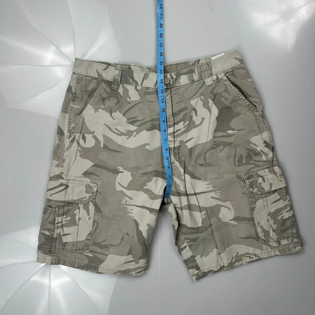 Wrangler Camo Cargo Shorts - 34W 10L Camo Cotton - Image 4