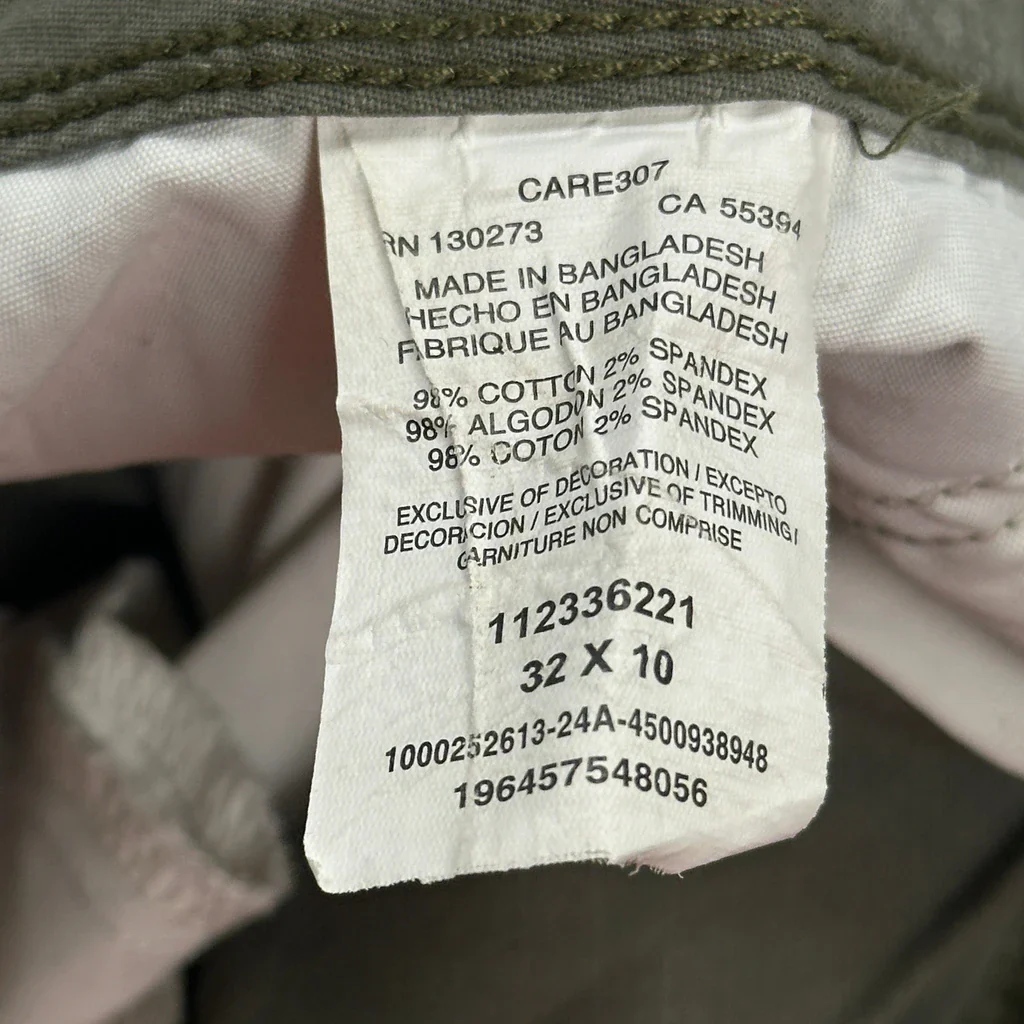 Wrangler Cargo Shorts - 32W 10L Green Cotton - Image 6