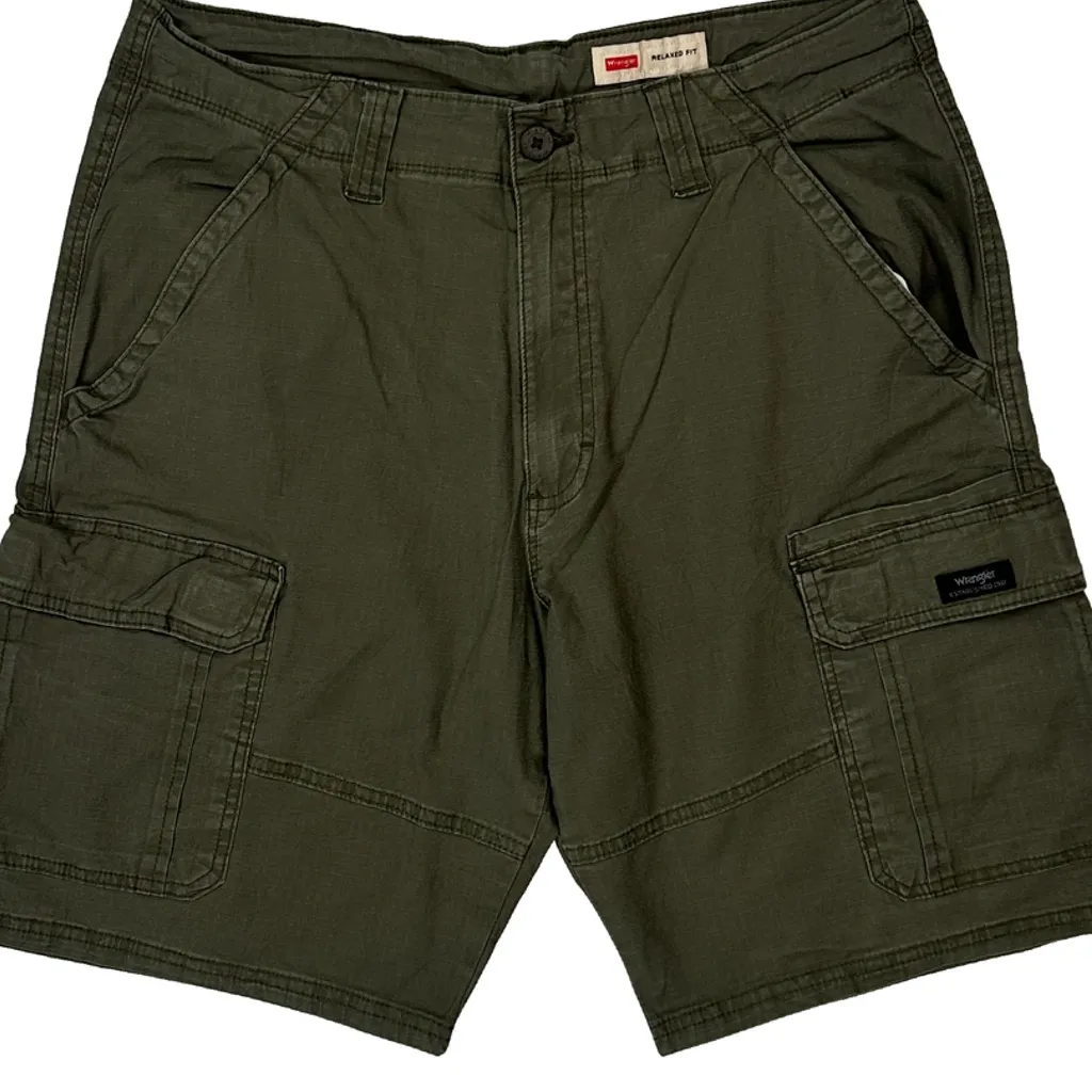 Wrangler Cargo Shorts - 32W 10L Green Cotton - Image 9