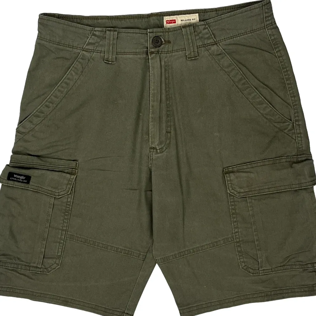 Wrangler Cargo Shorts - 32W 10L Green Cotton - Image 10