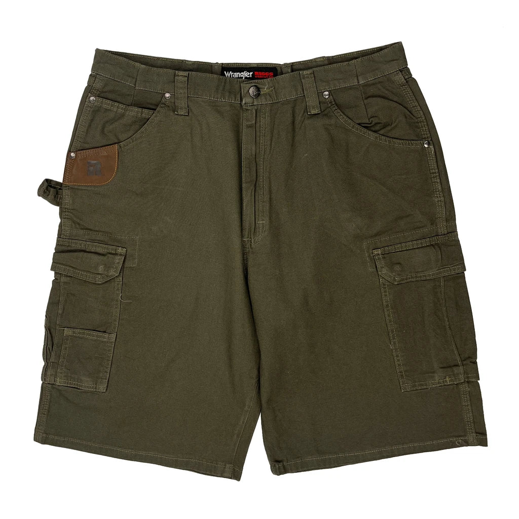 Wrangler Cargo Shorts - 36W 11L Green Cotton - Image 2