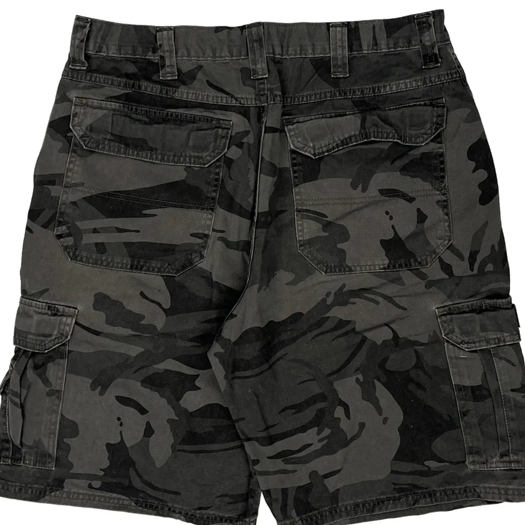 Wrangler Camo Cargo Shorts - 34W 10L Grey Cotton - Image 7