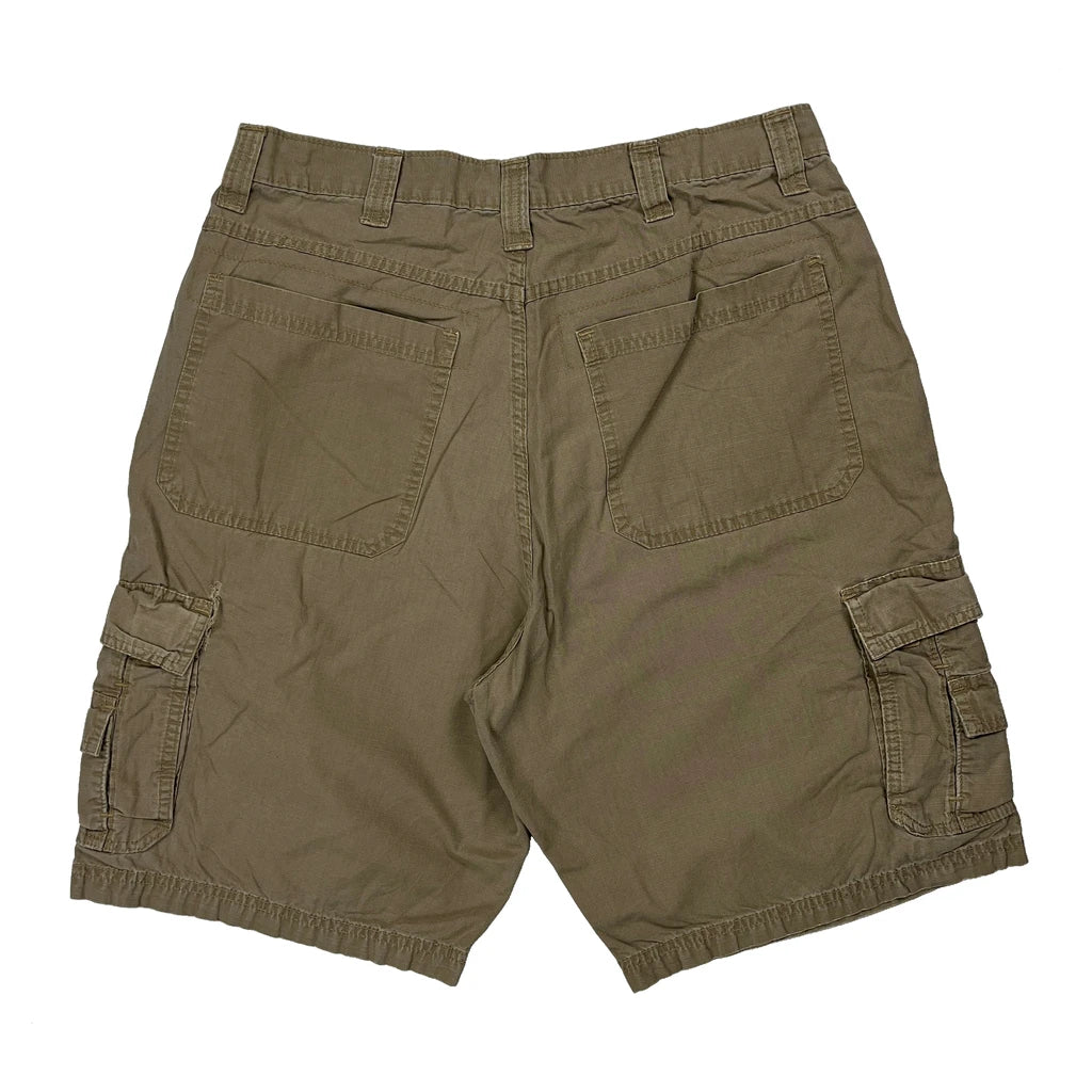 Wrangler Cargo Shorts - 31W 9L Khaki Cotton - Image 2
