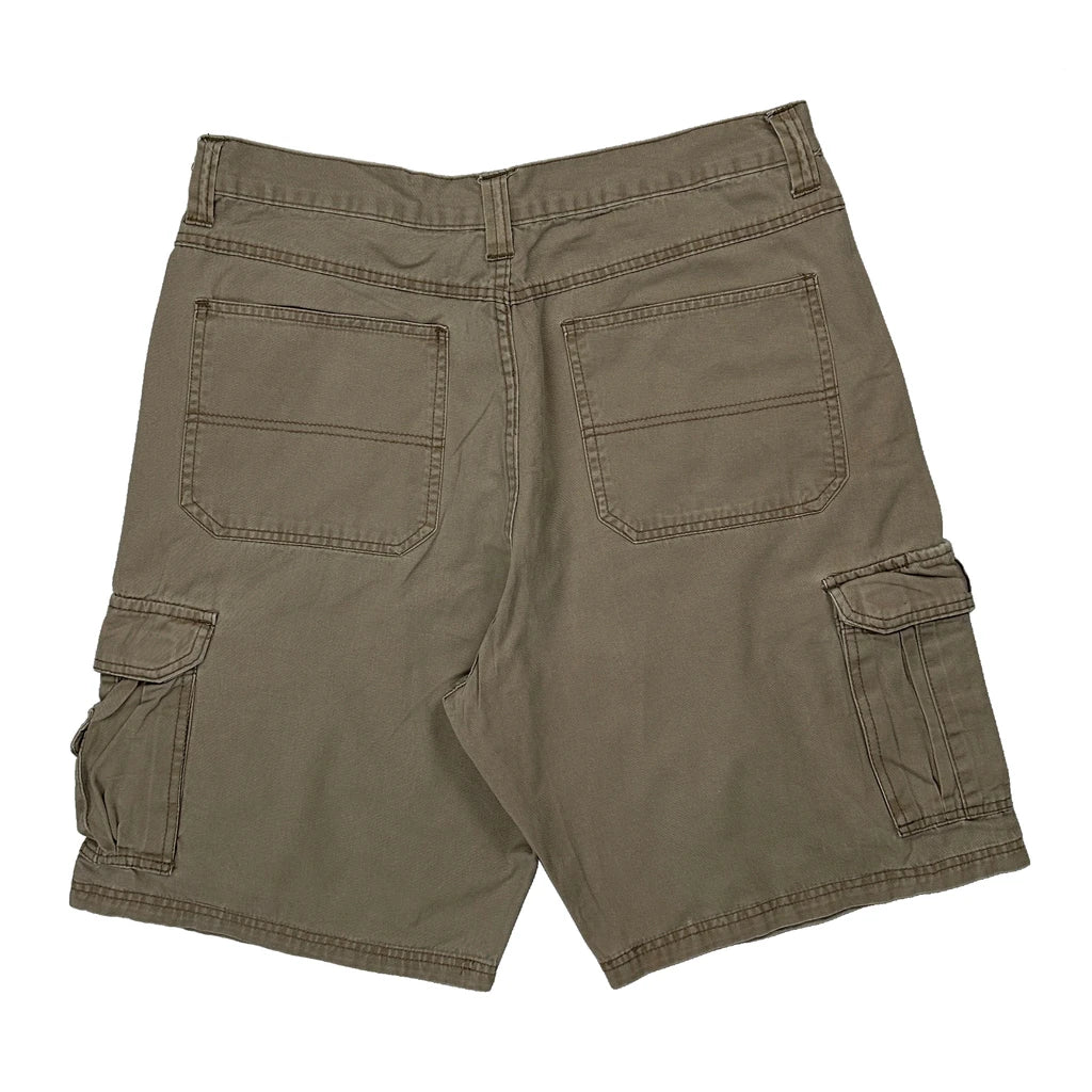 Wrangler Cargo Shorts - 32W 10L Khaki Cotton - Image 2