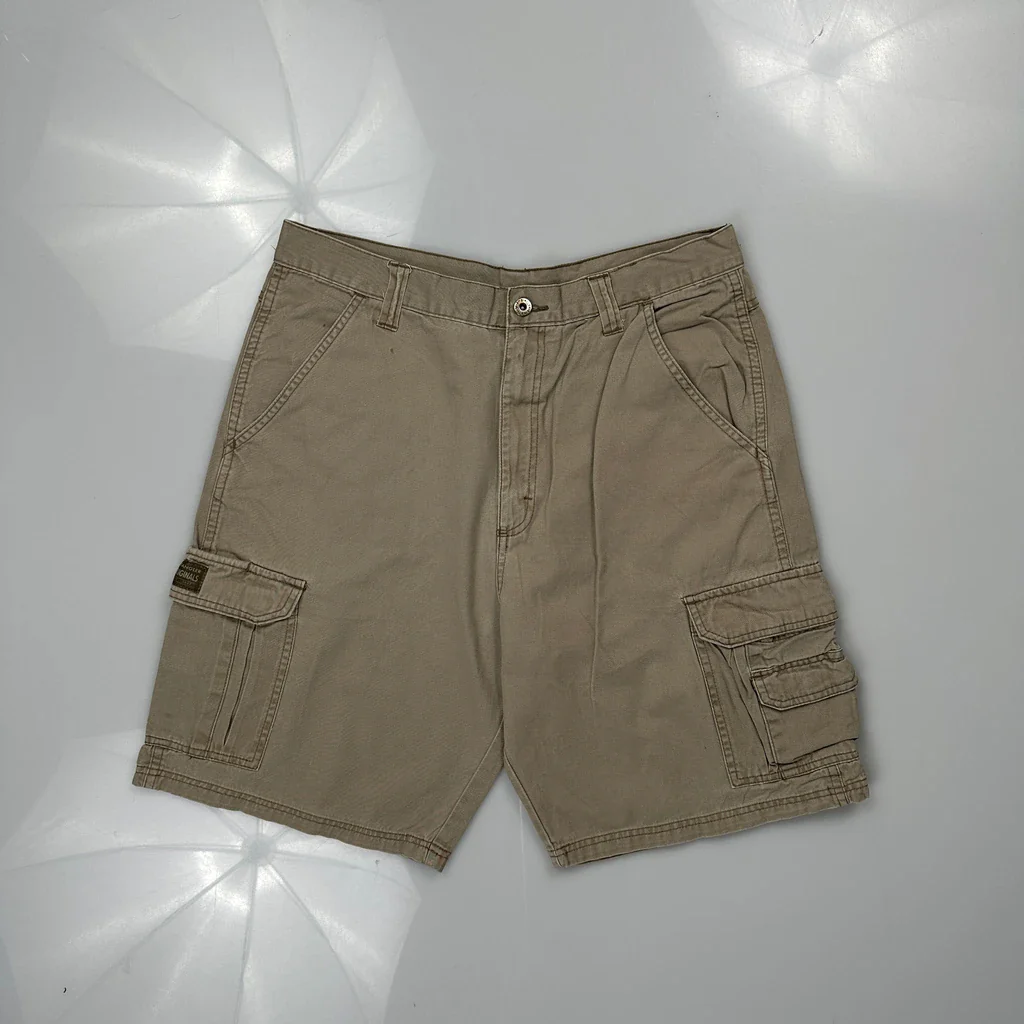 Wrangler Cargo Shorts - 32W 10L Khaki Cotton - Image 3