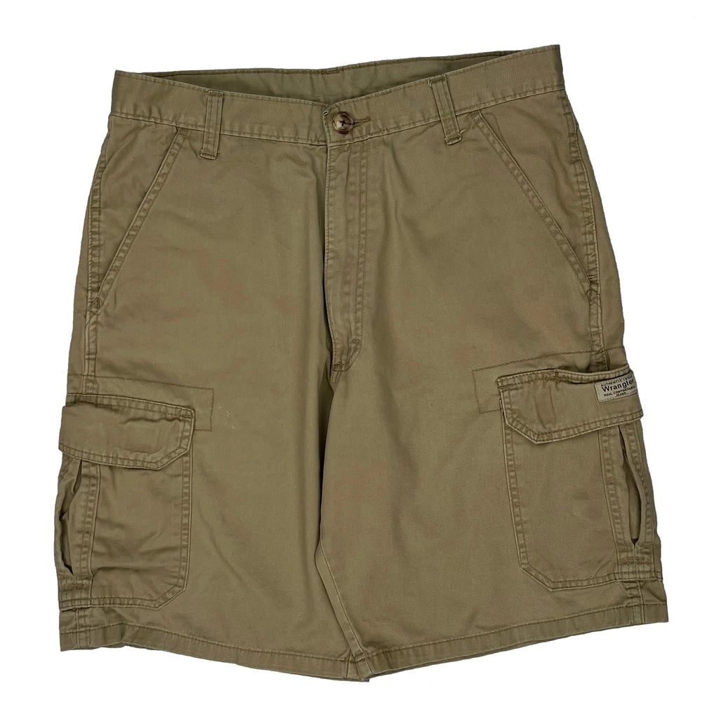 Wrangler Cargo Shorts - 32W 10L Khaki Cotton - Image 2