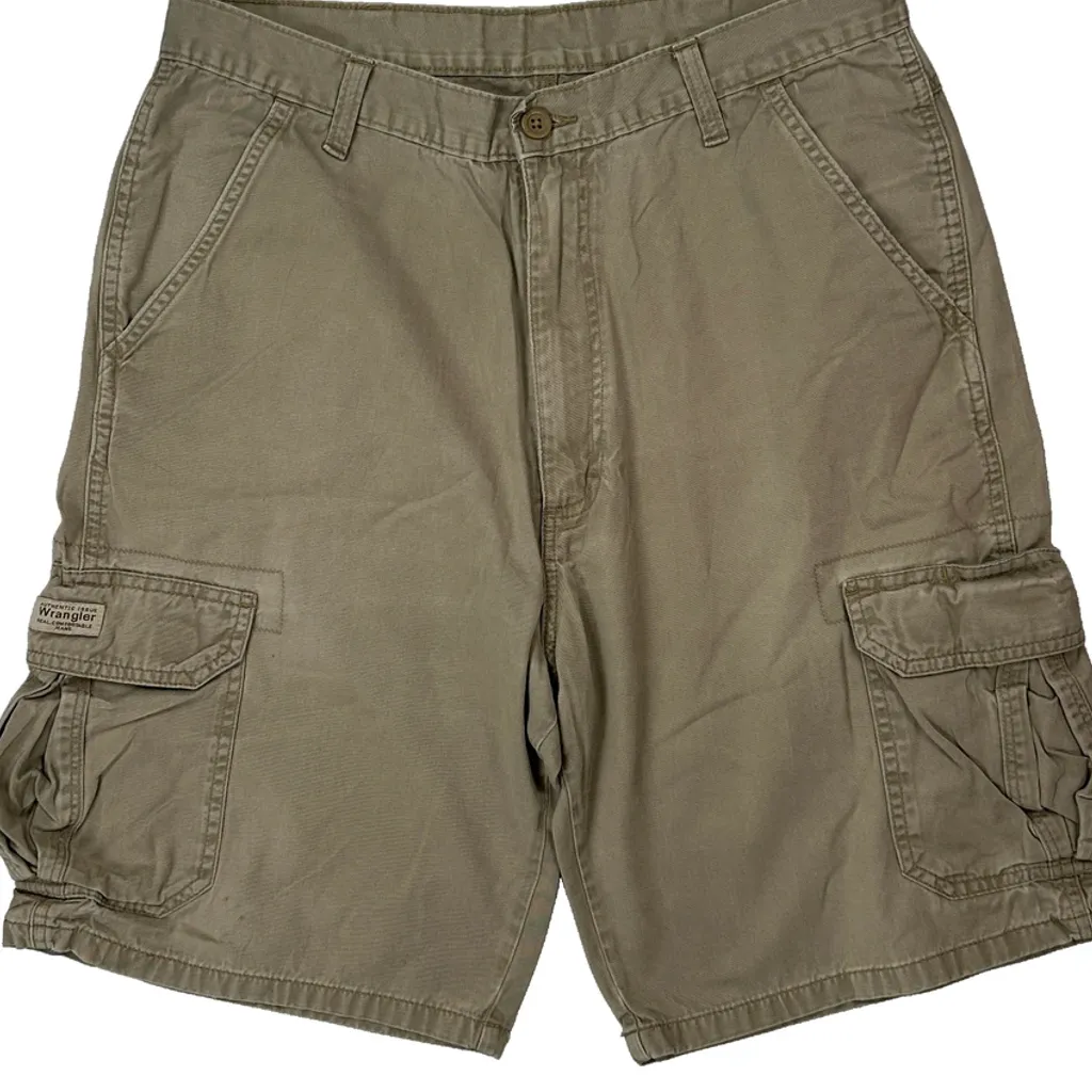 Wrangler Cargo Shorts - 32W 11L Khaki Cotton - Image 8