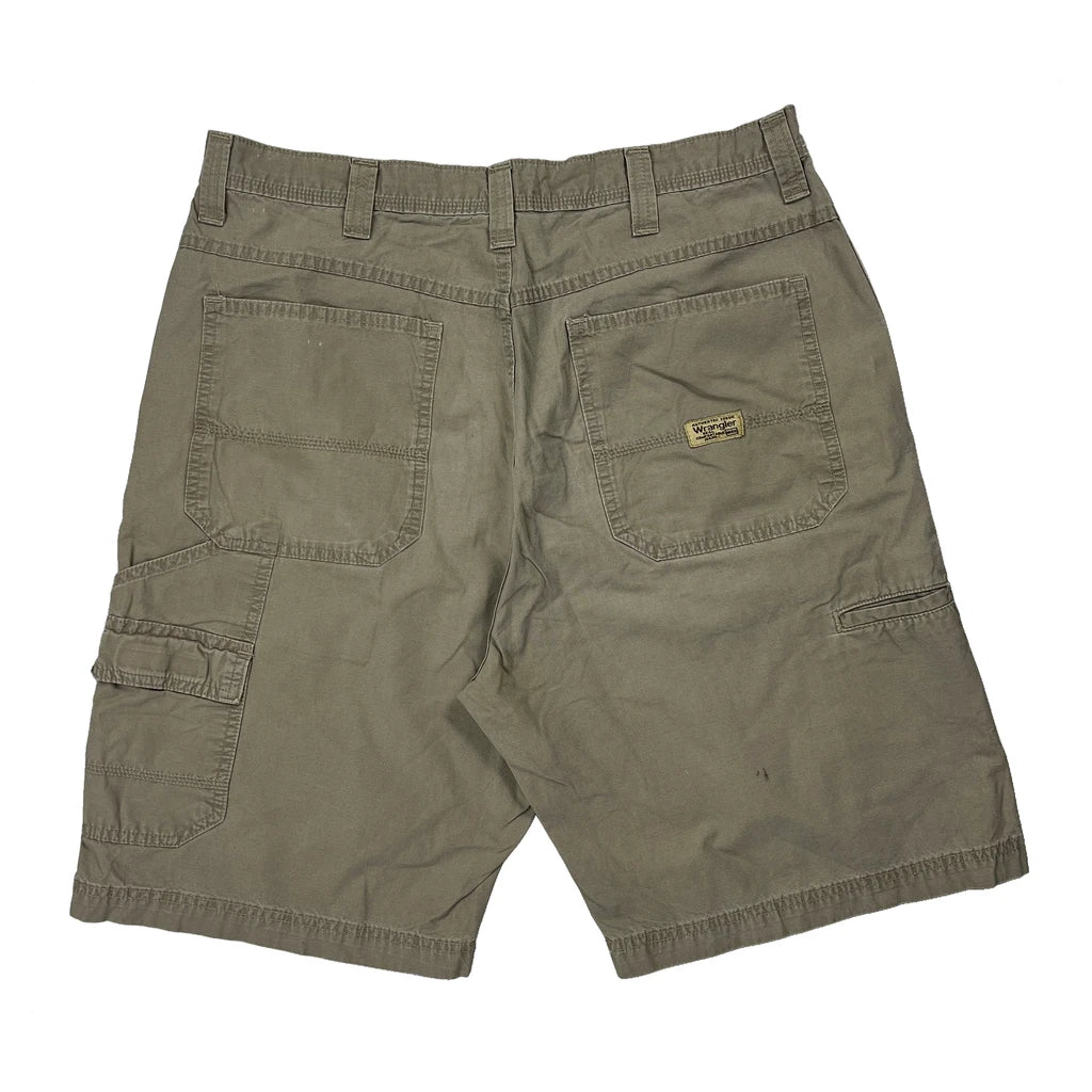 Wrangler Cargo Shorts - 32W 10L Khaki Cotton