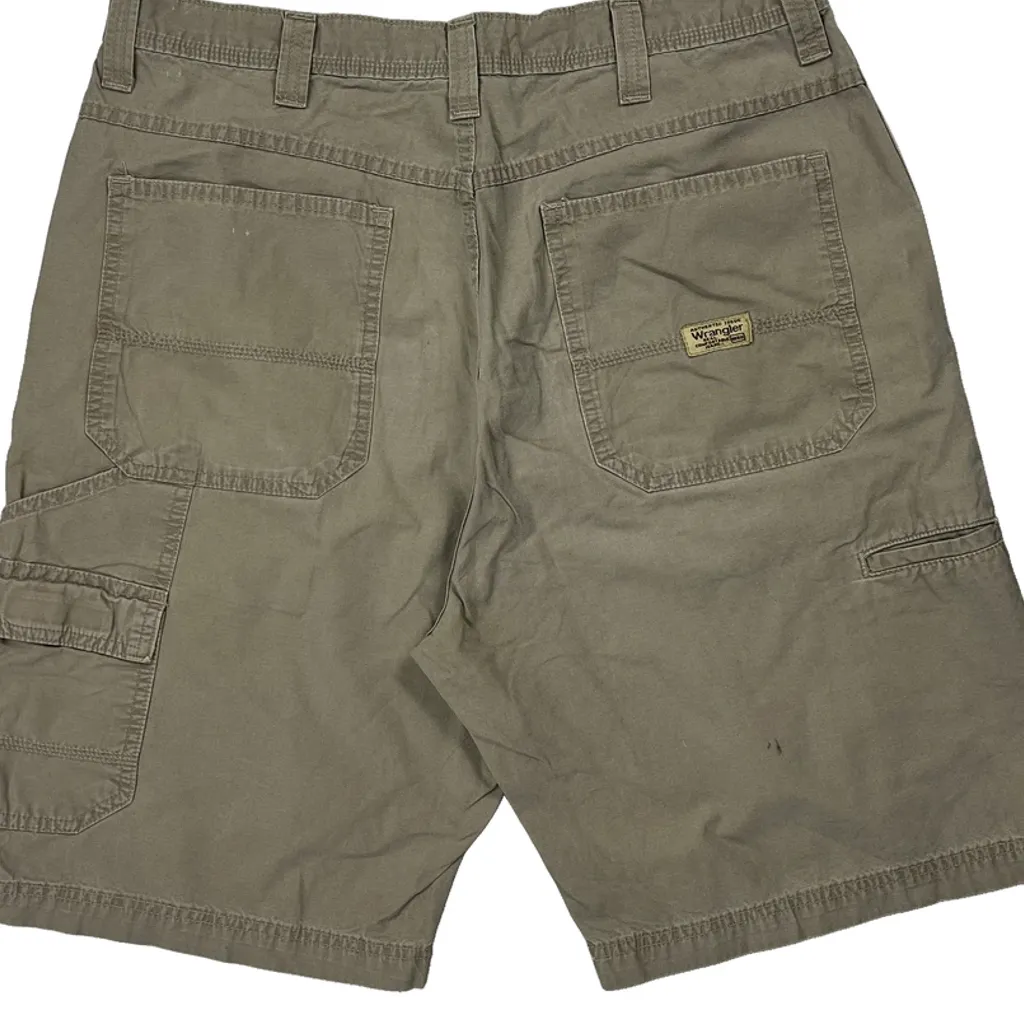 Wrangler Cargo Shorts - 32W 10L Khaki Cotton - Image 8
