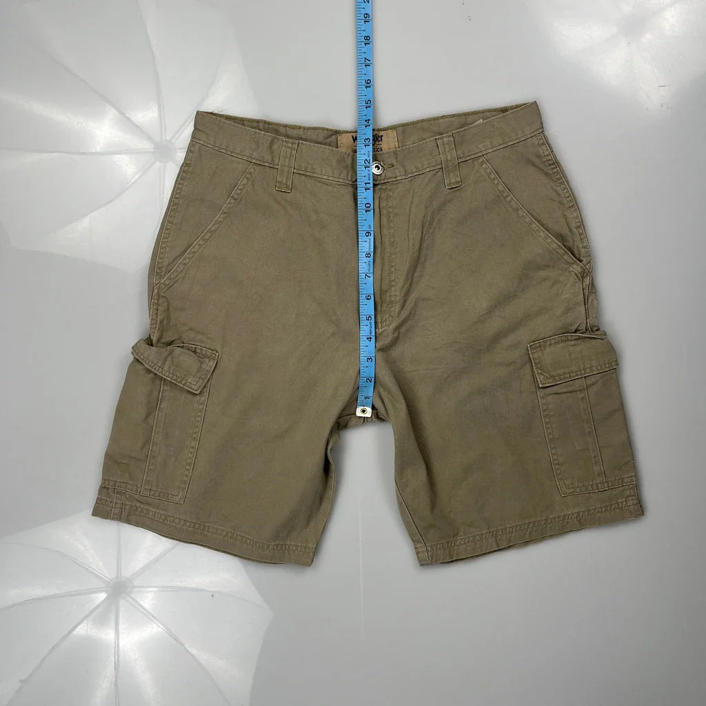 Wrangler Cargo Shorts - 32W 9L Khaki Cotton - Image 4