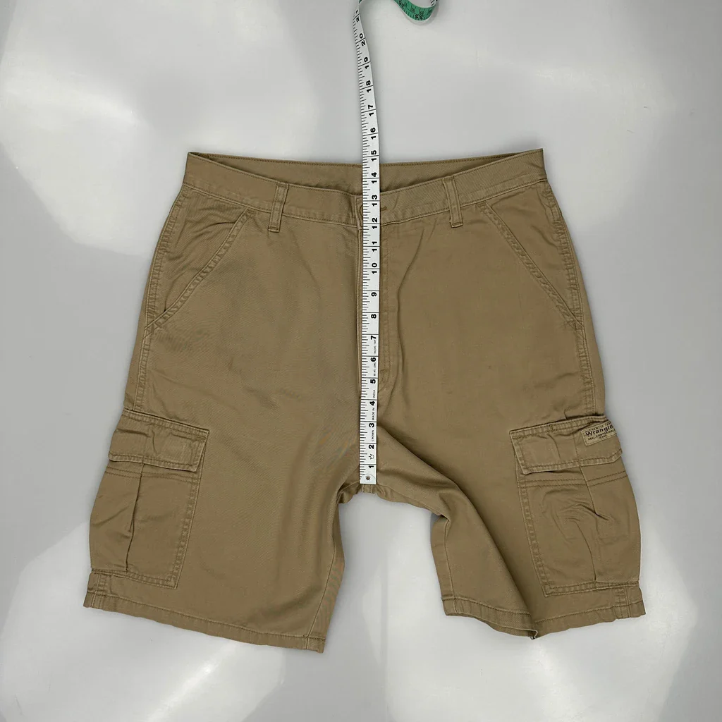 Wrangler Cargo Shorts - 34W 10L Khaki Cotton - Image 4