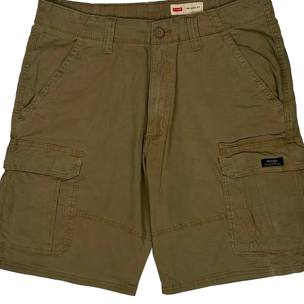Wrangler Cargo Shorts - 34W 9L Khaki Cotton - Image 10