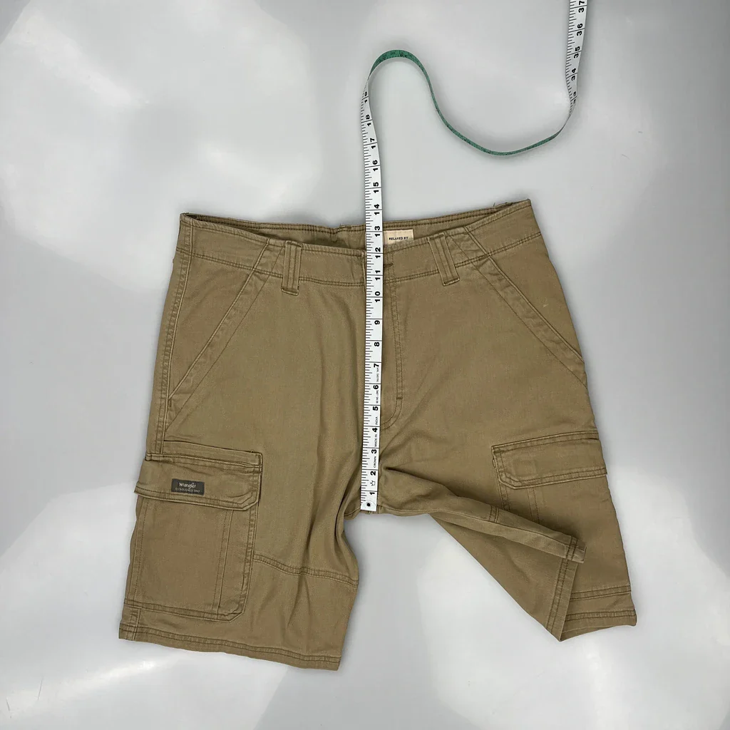 Wrangler Cargo Shorts - 34W 10L Khaki Cotton - Image 4