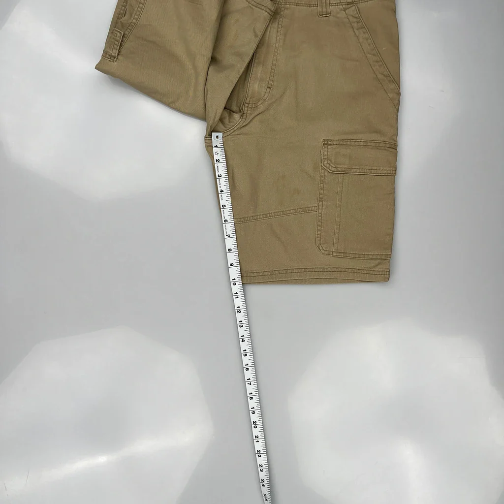 Wrangler Cargo Shorts - 34W 10L Khaki Cotton - Image 5