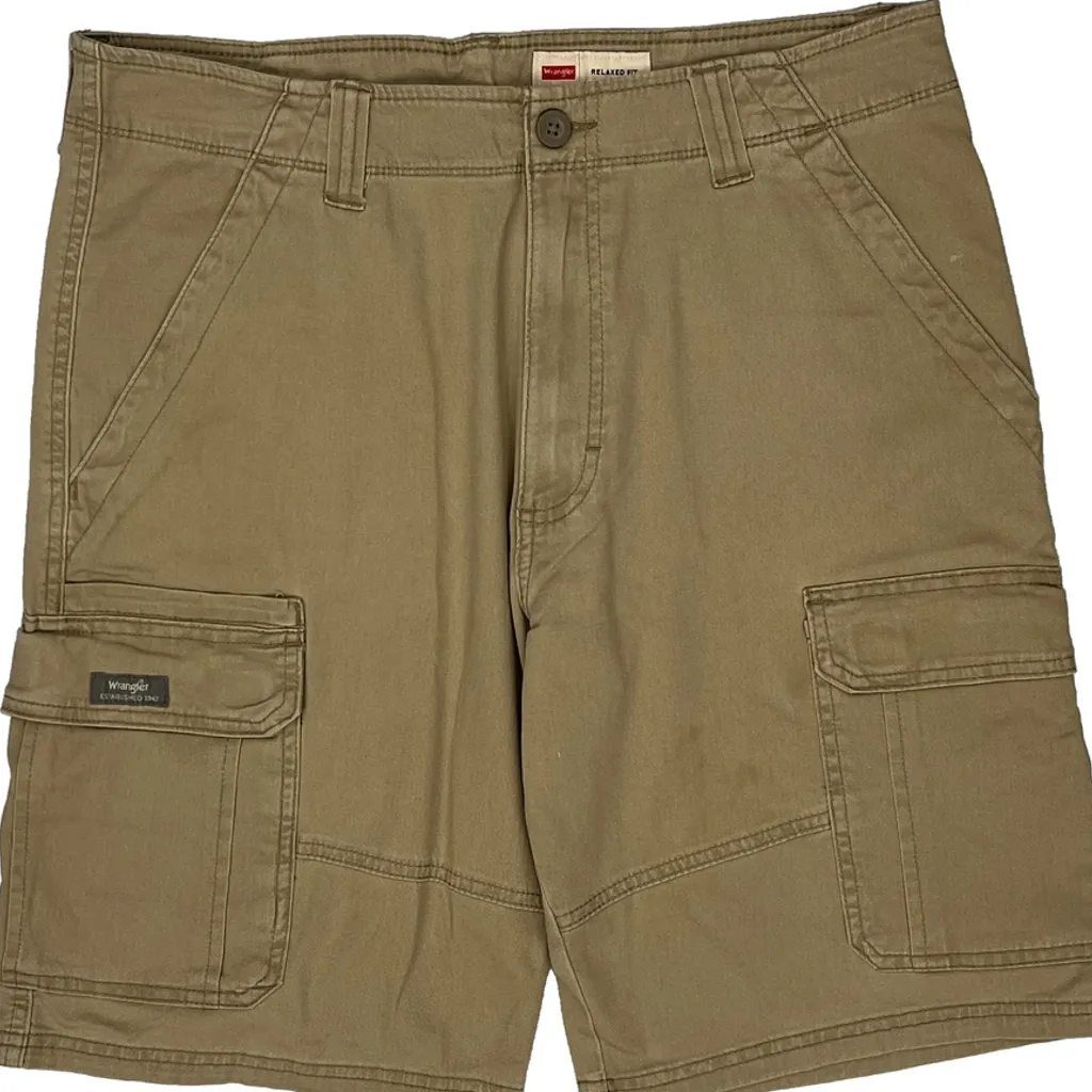 Wrangler Cargo Shorts - 34W 10L Khaki Cotton - Image 9