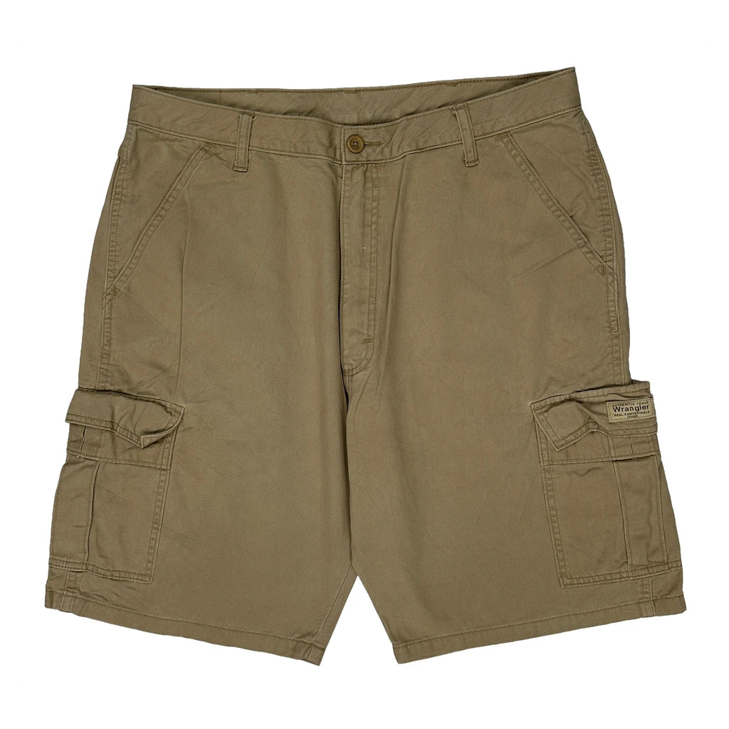 Wrangler Cargo Shorts - 36W 11L Khaki Cotton - Image 2