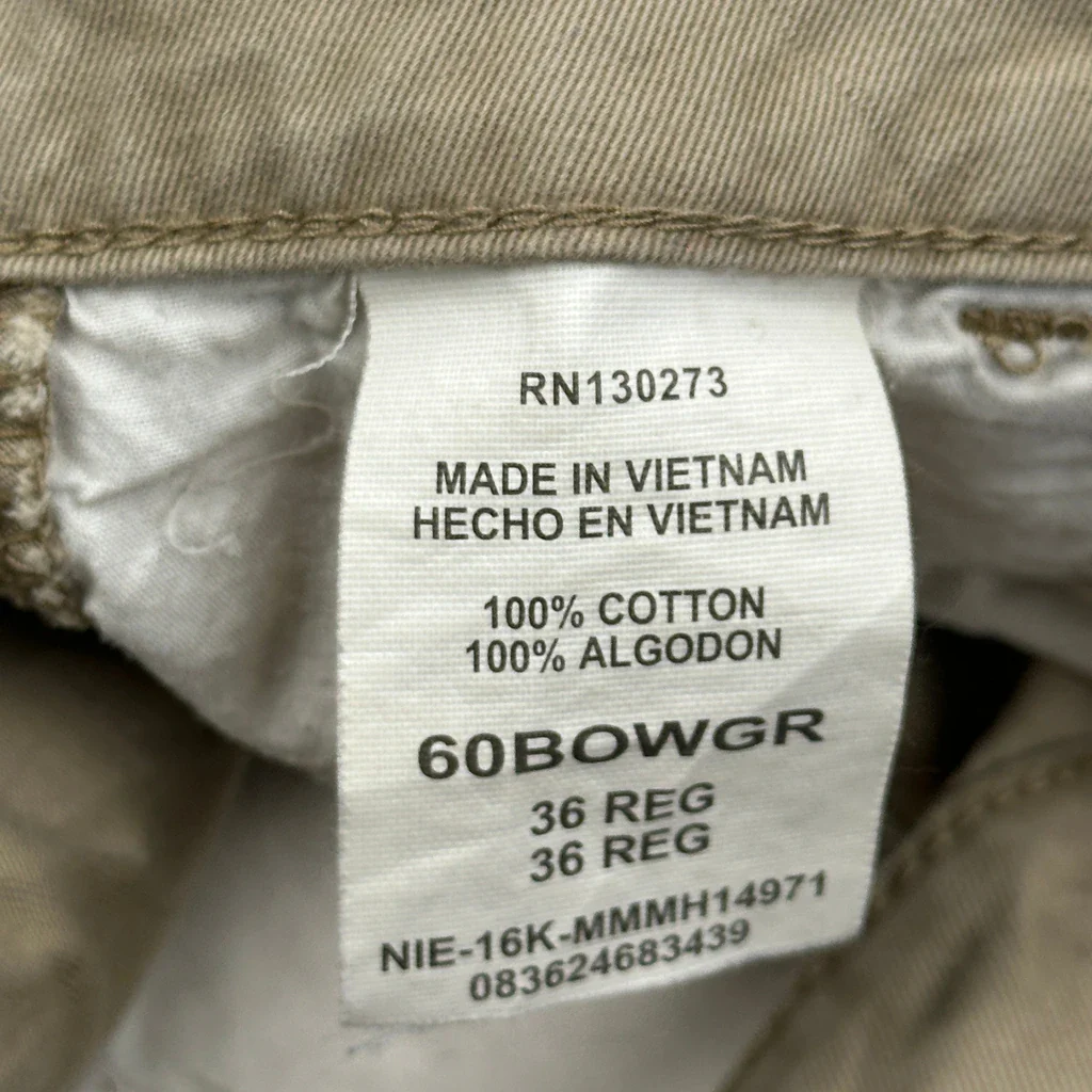 Wrangler Cargo Shorts - 36W 11L Khaki Cotton - Image 6