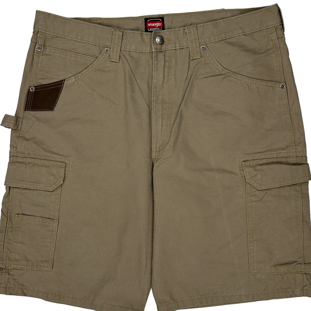 Wrangler Cargo Shorts - 38W 10L Khaki Cotton - Image 10