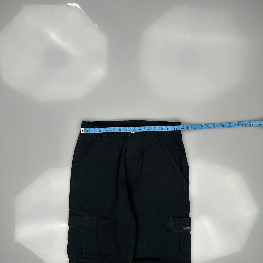 Wrangler Cargo Trousers - 30W 30L Black Cotton - Image 3