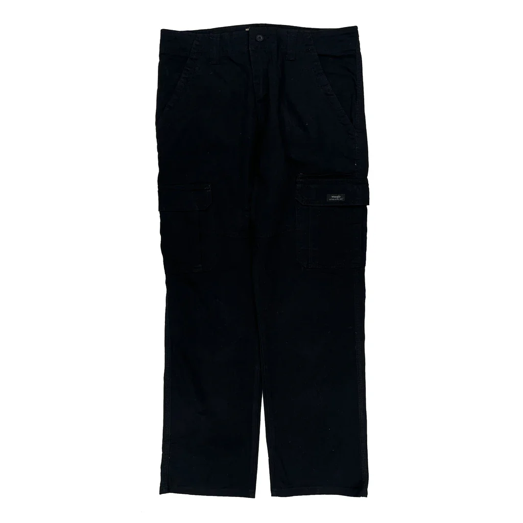 Wrangler Cargo Trousers - 33W 32L Black Cotton - Image 2