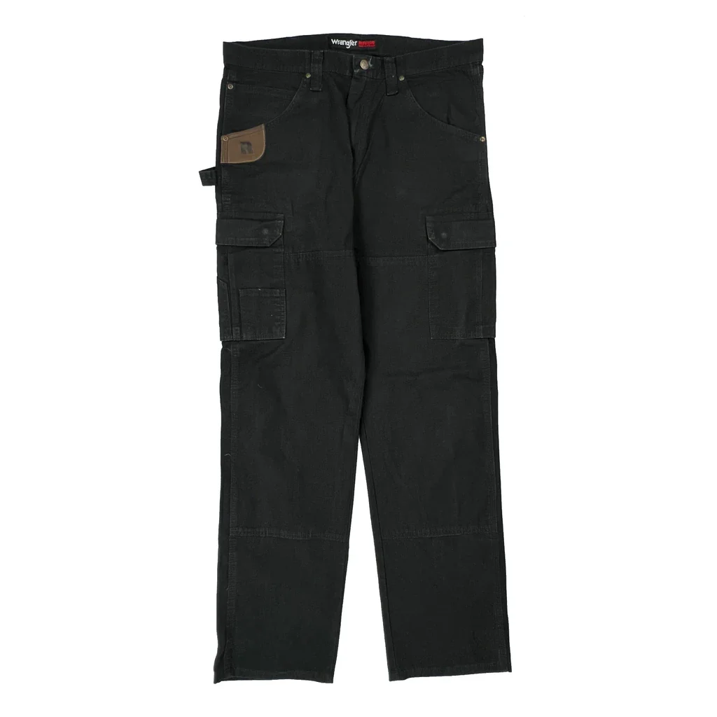 Wrangler Cargo Trousers - 34W 32L Black Cotton - Image 2