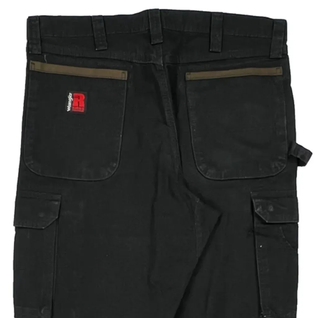 Wrangler Cargo Trousers - 34W 32L Black Cotton - Image 8