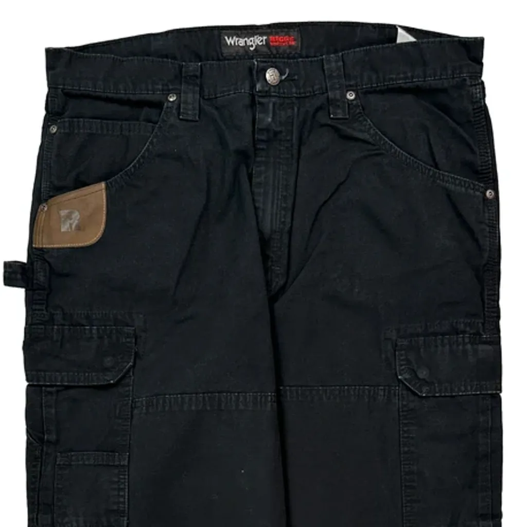 Wrangler Cargo Trousers - 36W 34L Black Cotton - Image 10