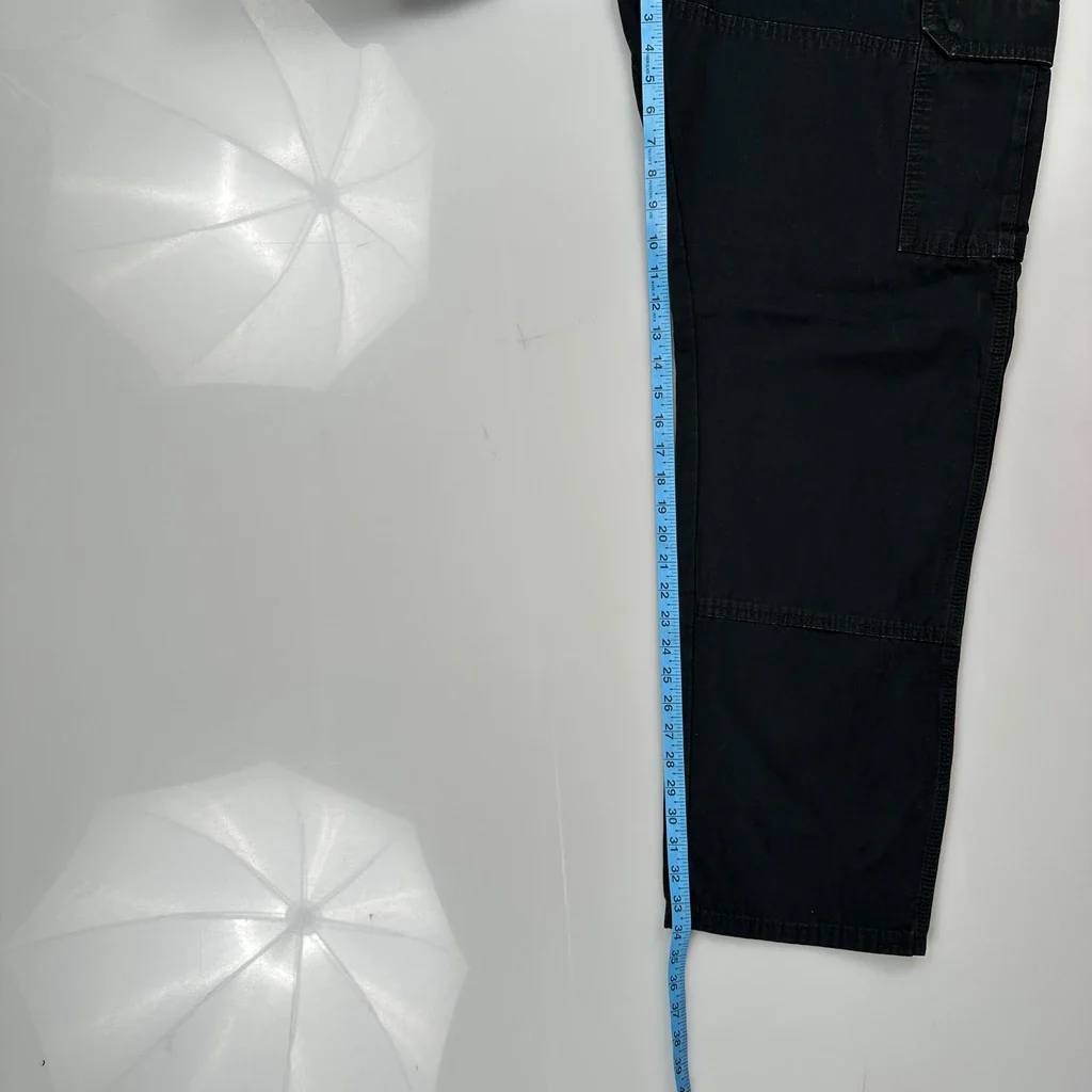 Wrangler Cargo Trousers - 36W 34L Black Cotton - Image 5