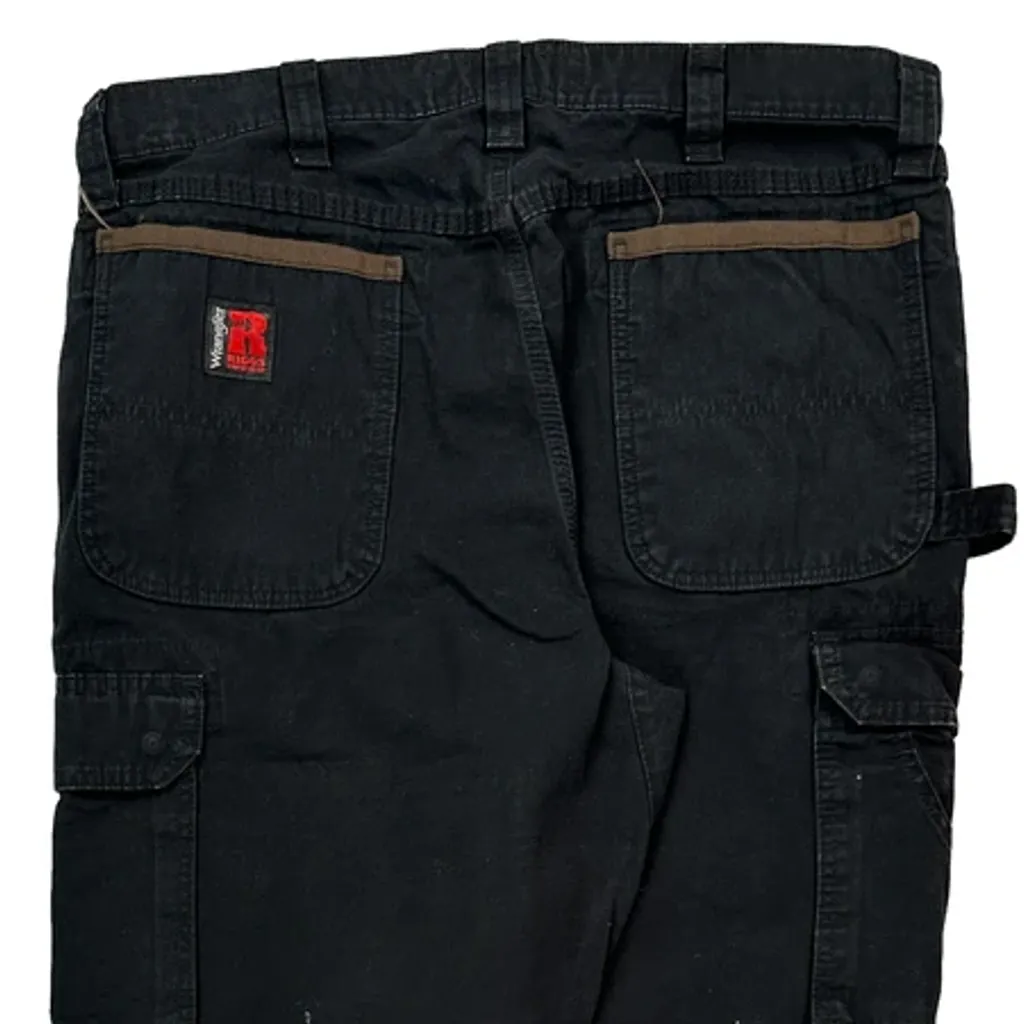 Wrangler Cargo Trousers - 36W 34L Black Cotton - Image 7